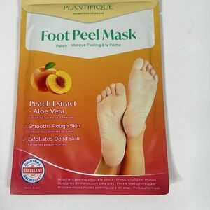 Plantifique Foot Peel Mask Peach Aloe Vera Exfoliating Dead Skin Baby Foot NEW